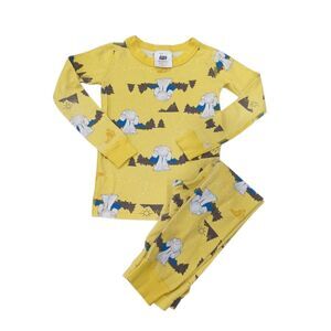 Hanna Andersson Long John Pajamas Smallfoot Big Foot yeti Kids Size 110 5 5t